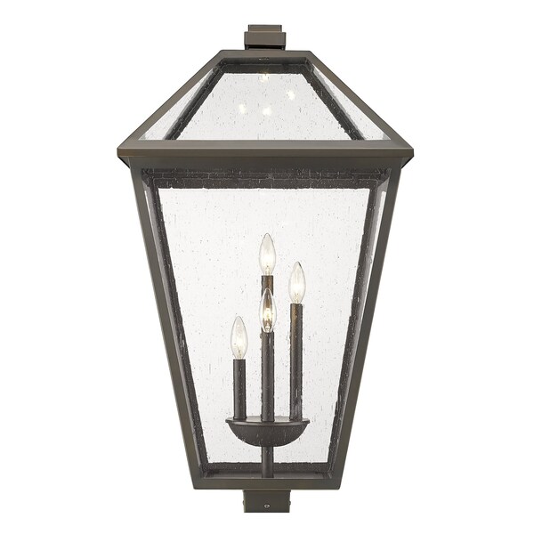Talbot 4 Light Outdoor Post Mount Fixture, Oil Rubbed Bronze And Seedy